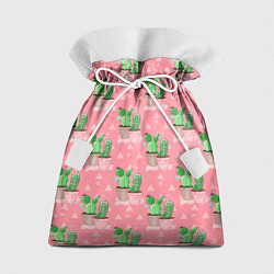 Мешок для подарков Кактусы в горшках паттерн, цвет: 3D-принт