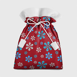 Мешок для подарков Снежинки Черепа красный, цвет: 3D-принт