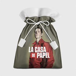 Мешок для подарков БУМАЖНЫЙ ДОМ БЕРЛИН - LA CASA DE PAPEL, цвет: 3D-принт
