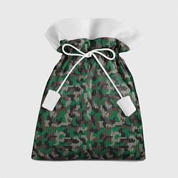 Мешок для подарков Зелёный Вязаный Камуфляж, цвет: 3D-принт