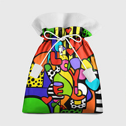 Мешок для подарков Romero Britto - love you, цвет: 3D-принт