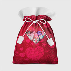 Мешок для подарков Гномы в красном сердце, цвет: 3D-принт