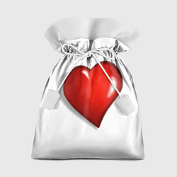 Подарочный мешок Сердце большое мультяшное