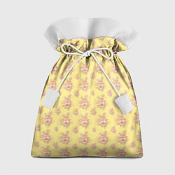 Мешок для подарков Розовые пионы на желтом фоне, цвет: 3D-принт