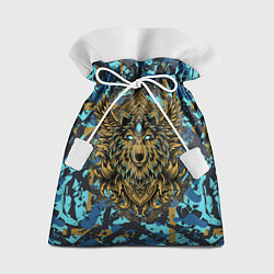 Мешок для подарков Голова волка с крыльями, цвет: 3D-принт