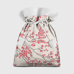 Мешок для подарков Красные цветы на ветках, цвет: 3D-принт