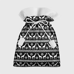 Мешок для подарков Черно-белые Жирафы, цвет: 3D-принт