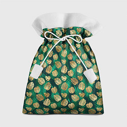 Мешок для подарков Золотые листья паттерн, цвет: 3D-принт