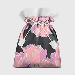 Мешок для подарков Розовые цветы-кристаллы, цвет: 3D-принт
