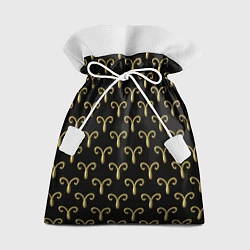 Мешок для подарков Золотой овен на черном фоне Паттерн, цвет: 3D-принт