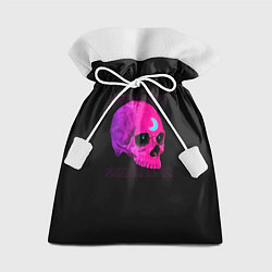 Мешок для подарков Неоновый череп с огоньками, цвет: 3D-принт