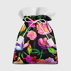 Мешок для подарков Цветочный узор Floral pattern, цвет: 3D-принт