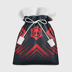 Мешок для подарков Красный Символ Brawl Stars на темном фоне со стрел, цвет: 3D-принт