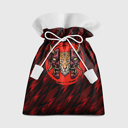 Мешок для подарков Тигр в маске самурая, цвет: 3D-принт