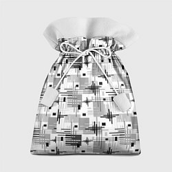 Мешок для подарков Черно белый ретро геометрический узор, цвет: 3D-принт