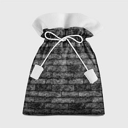 Мешок для подарков Стена из черного кирпича Лофт, цвет: 3D-принт
