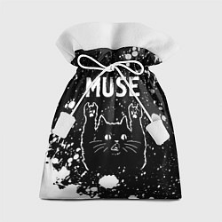 Мешок для подарков Группа Muse и Рок Кот, цвет: 3D-принт