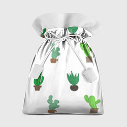 Мешок для подарков Кактусы в горшках, паттерн, цвет: 3D-принт