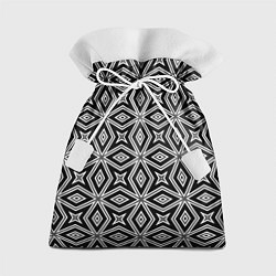 Мешок для подарков Черно-белый узор геометрический ромбы, цвет: 3D-принт