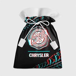 Мешок для подарков Значок Chrysler в стиле Glitch на темном фоне, цвет: 3D-принт