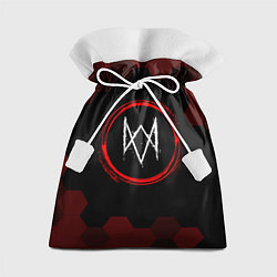 Мешок для подарков Символ Watch Dogs и краска вокруг на темном фоне, цвет: 3D-принт