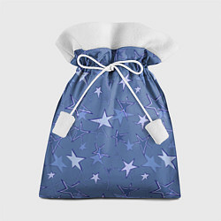 Мешок для подарков Gray-Blue Star Pattern, цвет: 3D-принт