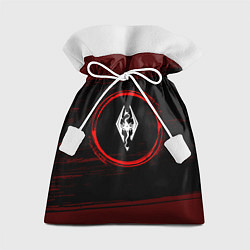 Мешок для подарков Символ Skyrim и краска вокруг на темном фоне, цвет: 3D-принт