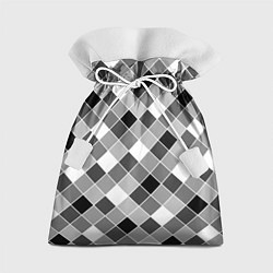 Мешок для подарков Черно-белый клетчатый узор, цвет: 3D-принт