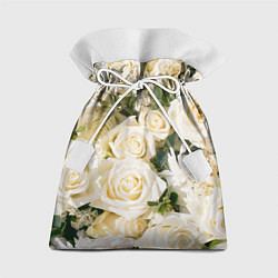 Мешок для подарков Белые Розы, беззащитны шипы, цвет: 3D-принт