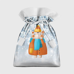 Мешок для подарков Медведица в шубе, цвет: 3D-принт