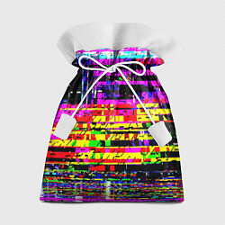 Мешок для подарков Яркий пиксельный красочный глитч, цвет: 3D-принт