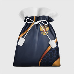 Мешок для подарков Blue & gold герб России, цвет: 3D-принт