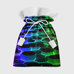 Мешок для подарков Неоновые шестиугольники, цвет: 3D-принт
