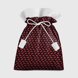 Мешок для подарков Жаркие поцелуи, алые губы, цвет: 3D-принт