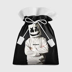 Мешок для подарков Marshmello на чёрном фоне, цвет: 3D-принт