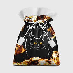 Мешок для подарков Papa Roach рок кот и огонь, цвет: 3D-принт