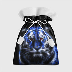 Мешок для подарков Синий неоновый тигр, цвет: 3D-принт