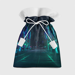 Мешок для подарков Неоновая ночная улица, цвет: 3D-принт