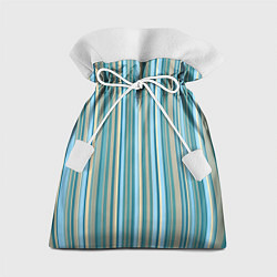 Мешок для подарков Текстура полосы зелено-голубой, цвет: 3D-принт