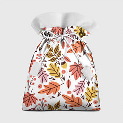 Мешок для подарков Осенний паттерн - листья, цвет: 3D-принт