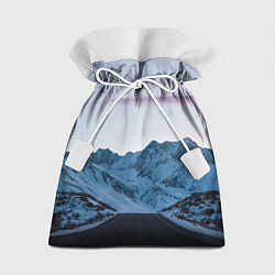 Мешок для подарков Белые зимние горы с дорогой, цвет: 3D-принт