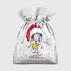 Мешок для подарков Rabbit with cookies, merry Christmas, цвет: 3D-принт