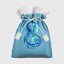 Мешок для подарков Синий дракон в форме цифры 8, цвет: 3D-принт