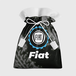 Мешок для подарков Fiat в стиле Top Gear со следами шин на фоне, цвет: 3D-принт