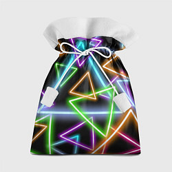 Мешок для подарков Неоновые треугольники - текстура, цвет: 3D-принт