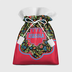 Мешок для подарков Россия-красивая страна цветов и узоров, цвет: 3D-принт