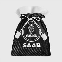 Мешок для подарков Saab с потертостями на темном фоне, цвет: 3D-принт