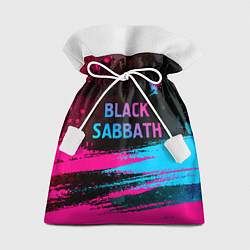 Мешок для подарков Black Sabbath - neon gradient: символ сверху, цвет: 3D-принт