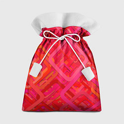 Мешок для подарков Красные абстрактные геометрические ромбы, цвет: 3D-принт