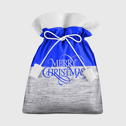 Мешок для подарков Merry Christmas синий, цвет: 3D-принт